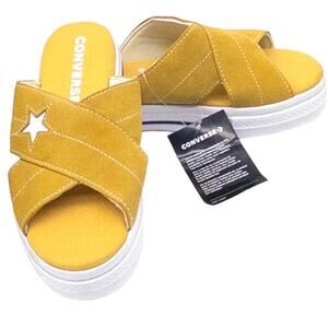 Converse One Star Sandal Womens Slip-On Sandals Mustard Yellow 5.5